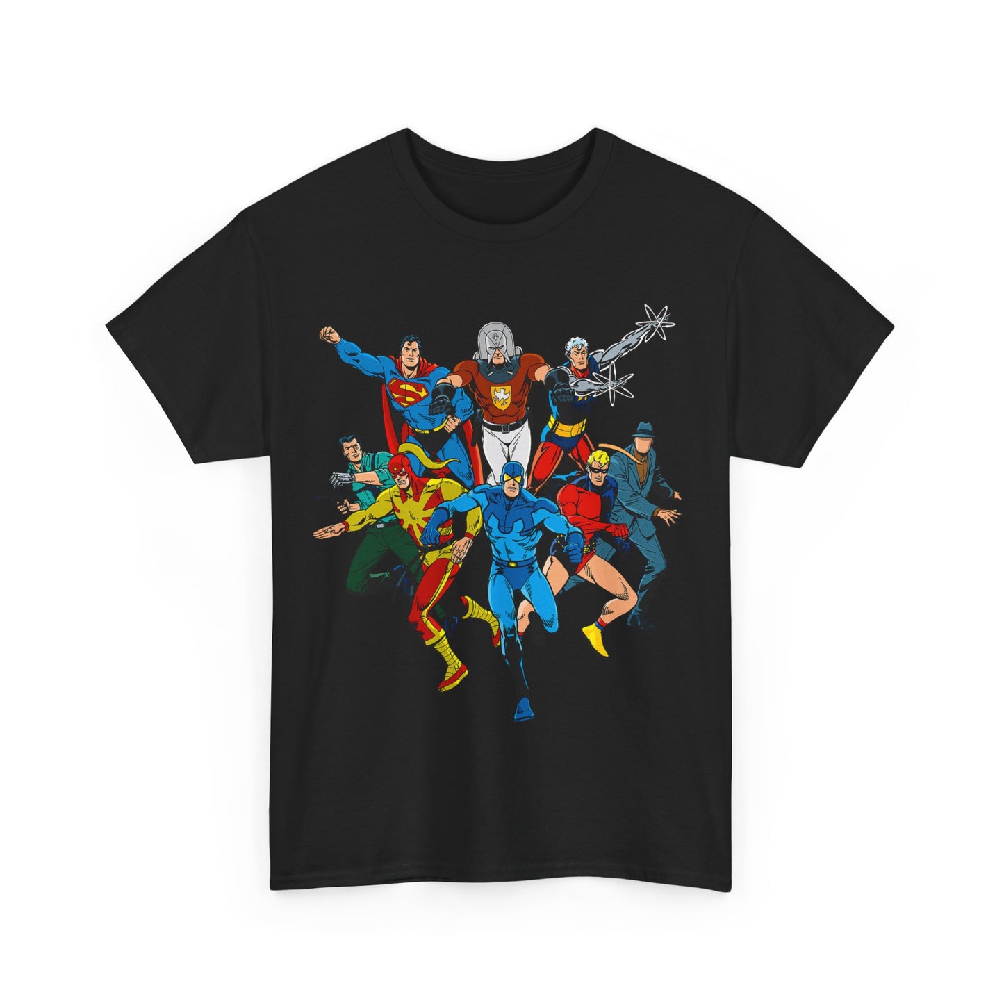 Charlton Characters T-Shirt - DC Comics - Captain Atom, Peacemaker, The Question, Blue Beetle, Judomaster