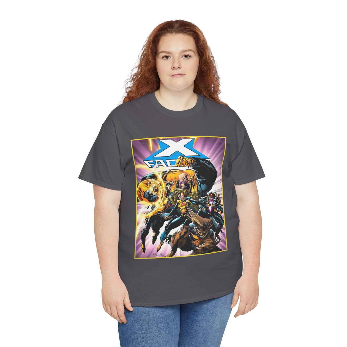 X-Factor T-Shirt - Larry Stroman Art - Polaris, Havok, Strong Guy, Jamie Madrox - X-Men Spin-Off - Mutant Heroes - Marvel Comics