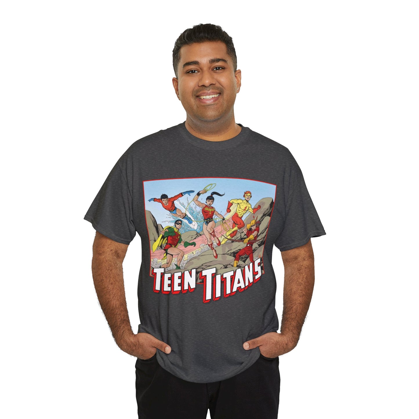 Teen Titans T-Shirt - Tom Grummett Art - Robin, Wonder Girl, Kid Flash, Speedy, Aqualad - DC Comics
