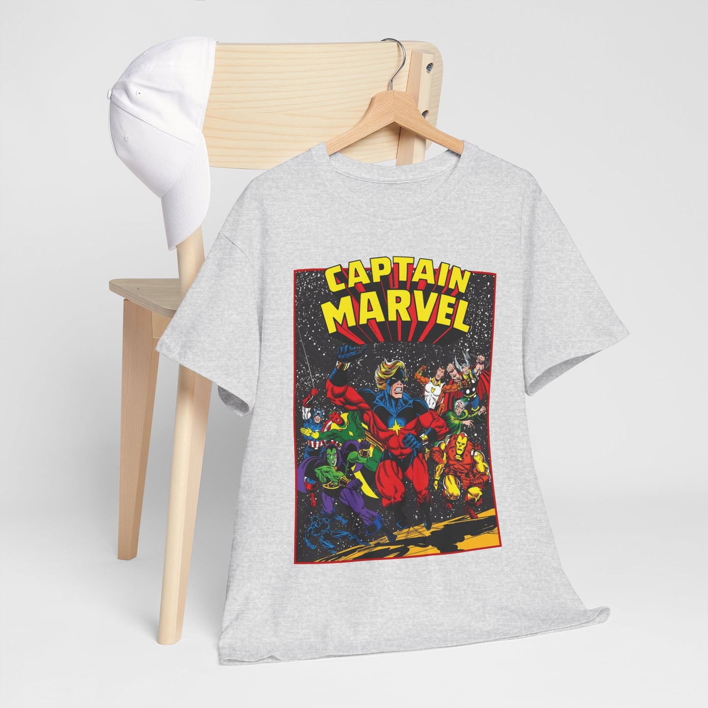 Captain Marvel T-Shirt - Marvel Comics - Jim Starlin Art - Mar-Vell - Kree - Cosmic Hero