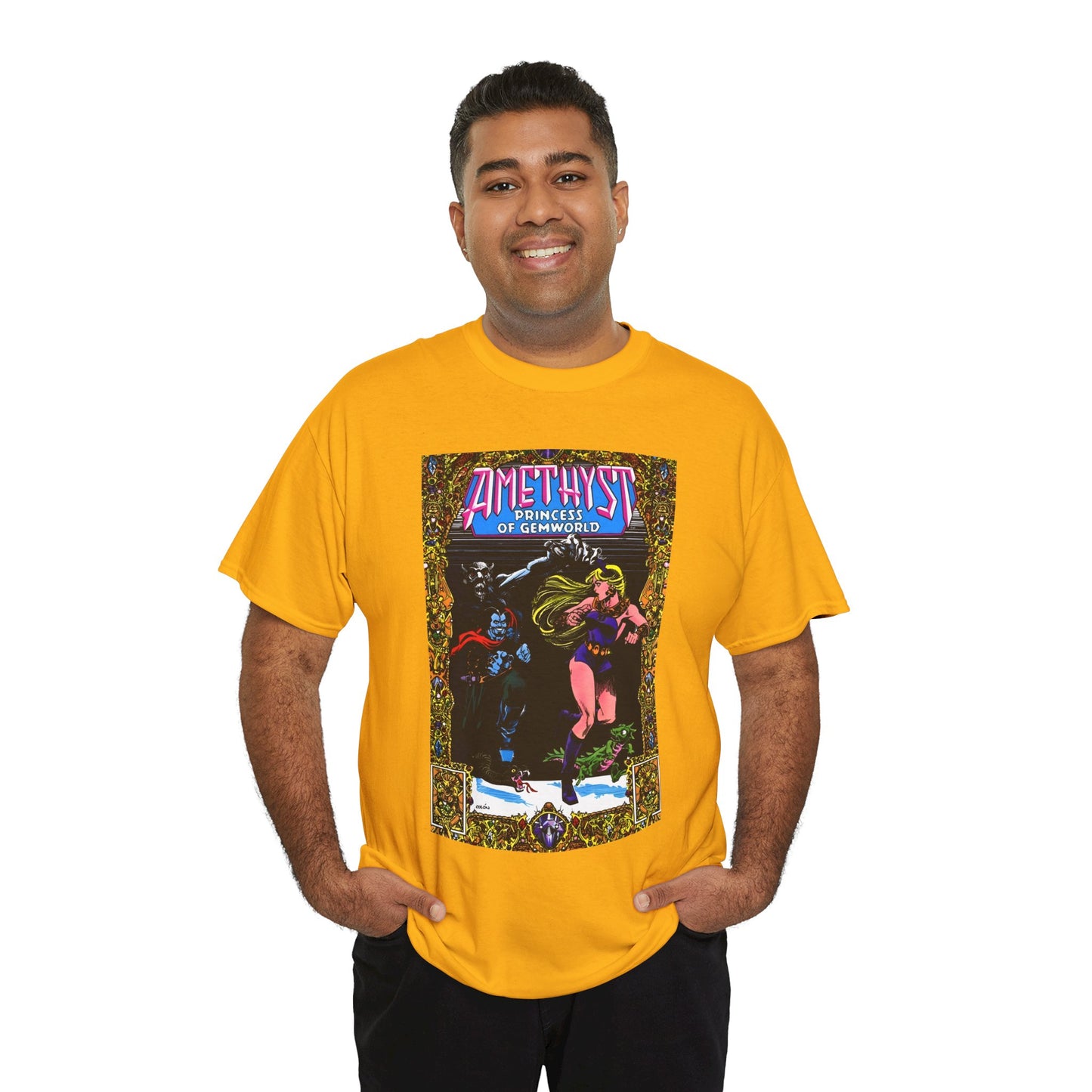 Amethyst Princess of Gemworld T-Shirt - Ernie Colon Art - Bejeweled Cover - Dark Opal - DC Comics