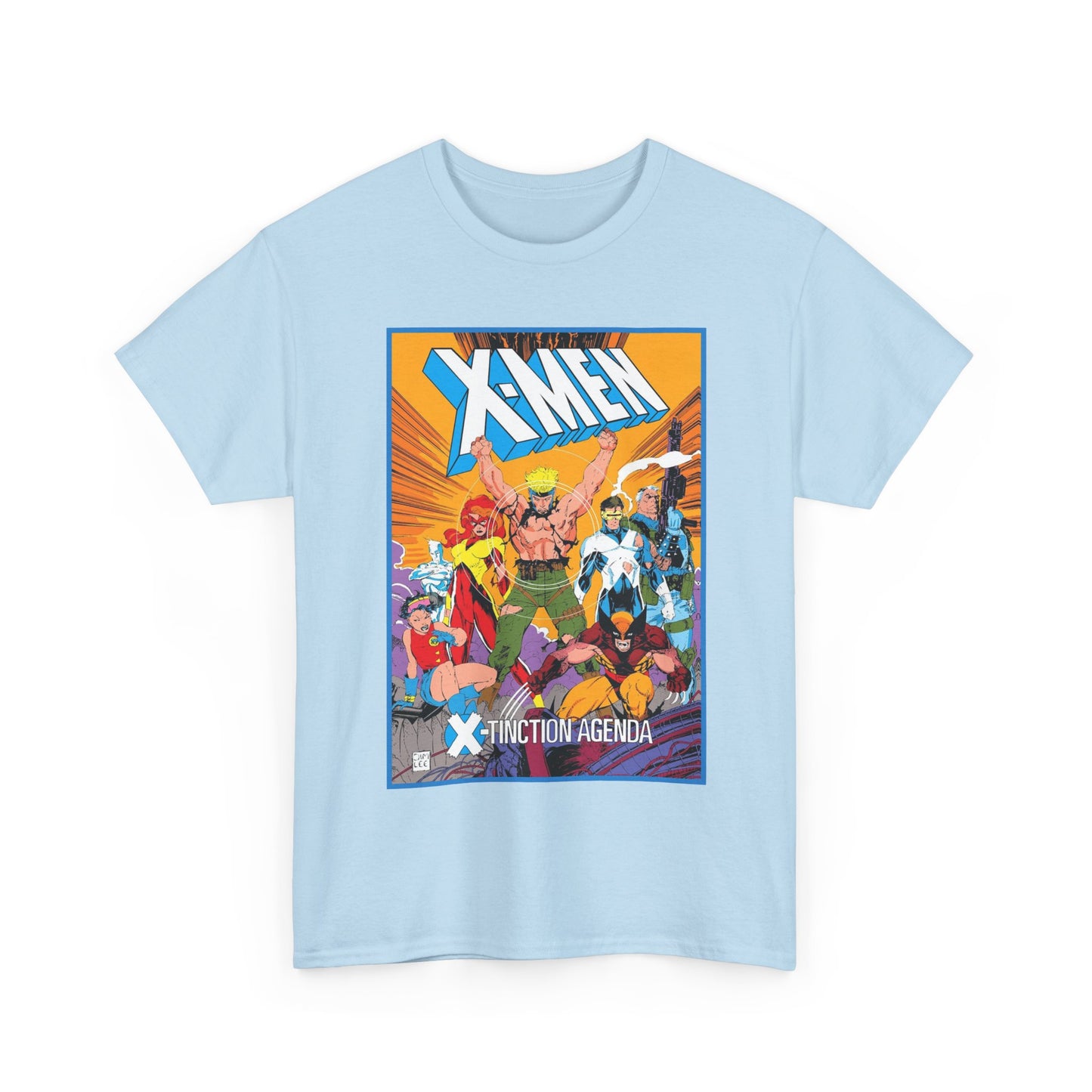 Uncanny X-Men T-Shirt - Jim Lee Art - Wolverine, Cyclops, Jean Grey, Cable, Iceman, Havok, Jubilee - X-Tinction Agenda - Marvel Comics