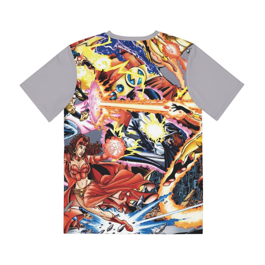 Avengers Vs Thunderbolts All-Over Print Polyester Tee - George Perez Art - Marvel Comics (IMPROVED PLACEMENT AND PRINTING TECHNIQUES)