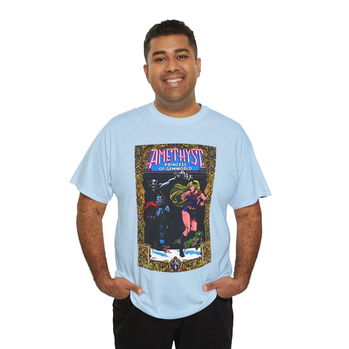 Amethyst Princess of Gemworld T-Shirt - Ernie Colon Art - Bejeweled Cover - Dark Opal - DC Comics