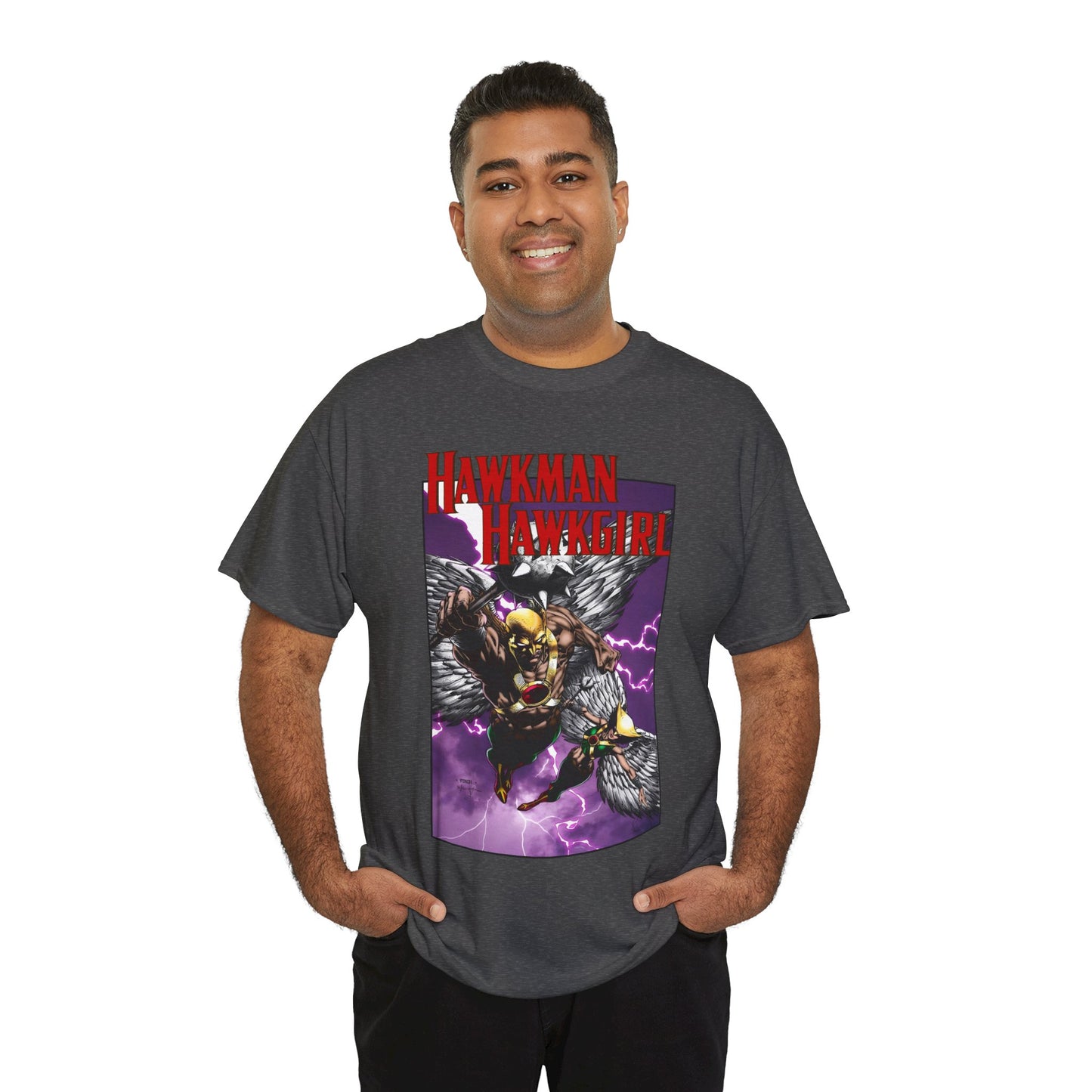 Hawkman & Hawkgirl T-Shirt - David Finch Art - Carter & Shayera Hall - JLA & JSA Members - DC Comics