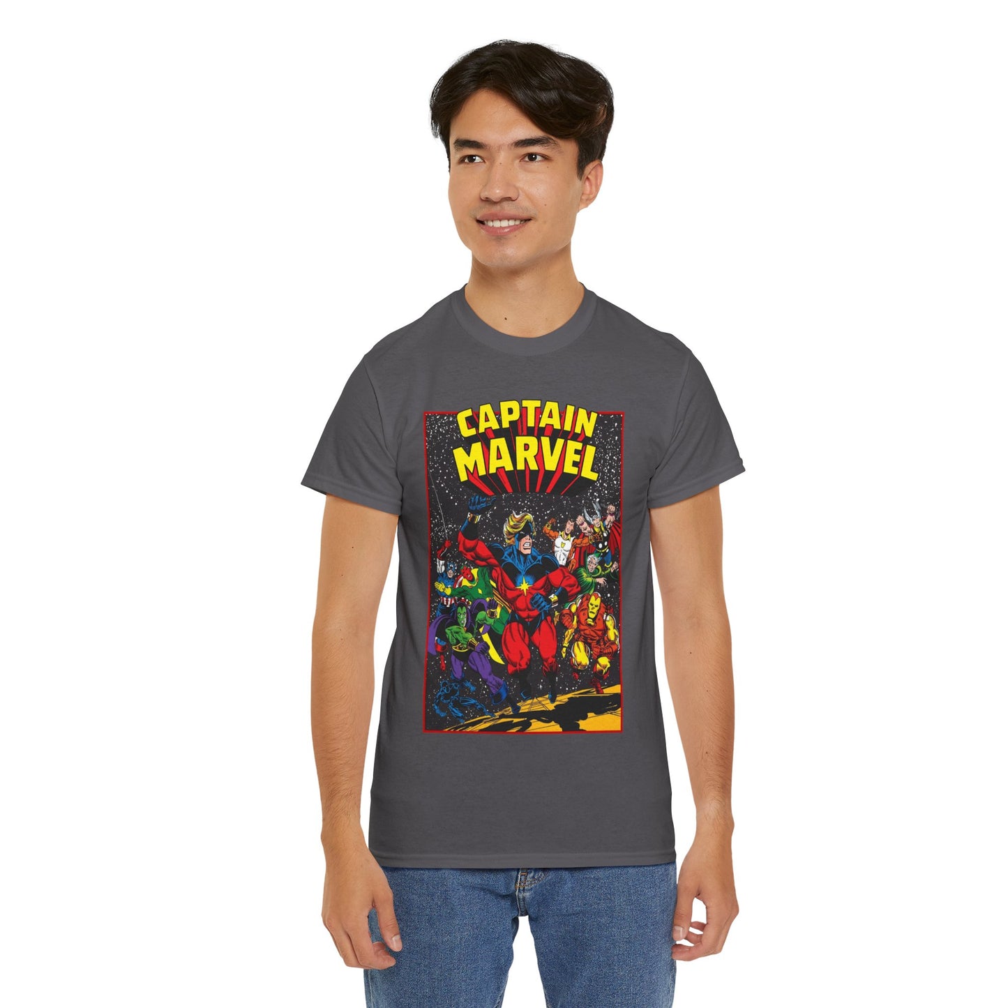Captain Marvel T-Shirt - Marvel Comics - Jim Starlin Art - Mar-Vell - Kree - Cosmic Hero