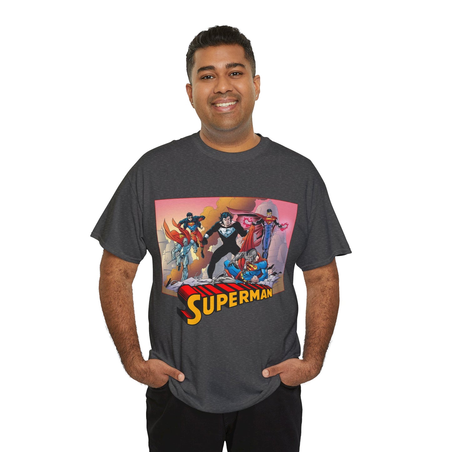 Superman T-Shirt - Tom Grummett Art - Death & Return - Steel, Cyborg, Eradicator - DC Comics