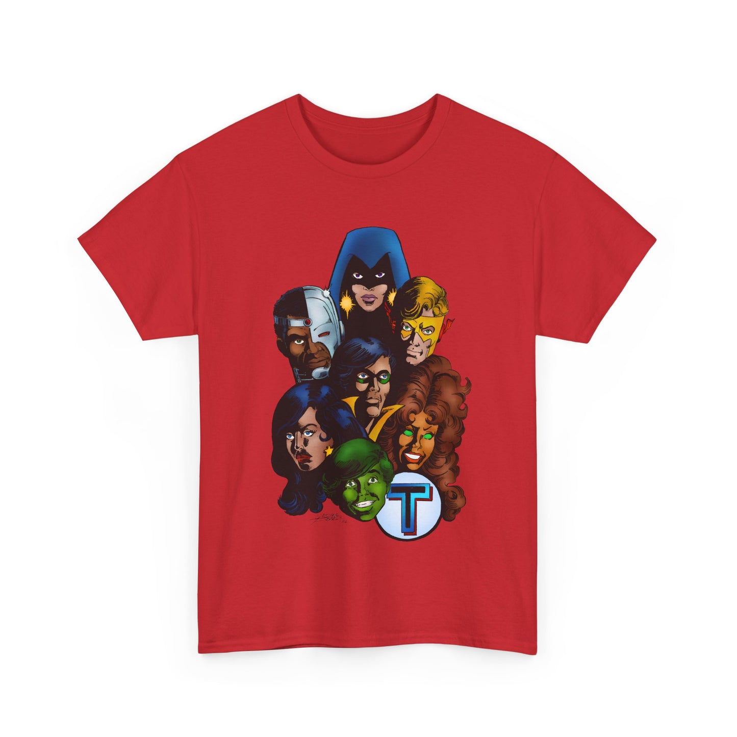 New Teen Titans T-Shirt - George Perez Art - Robin, Wonder Girl, Cyborg, Raven, Starfire, Kid Flash - DC Comics