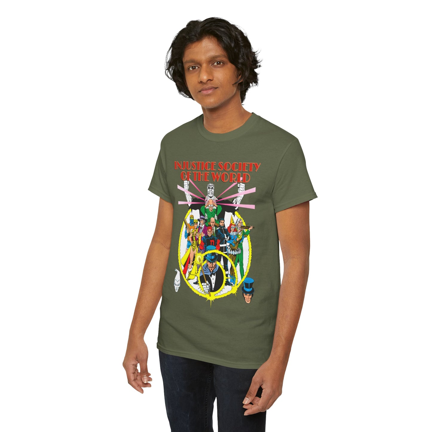 Injustice Society of America T-Shirt - George Perez Art - Justice Society/JSA Foes - Solomon Grundy, Huntress, Per Degaton, The Shade, Vandal Savage - DC Comics - Golden Age