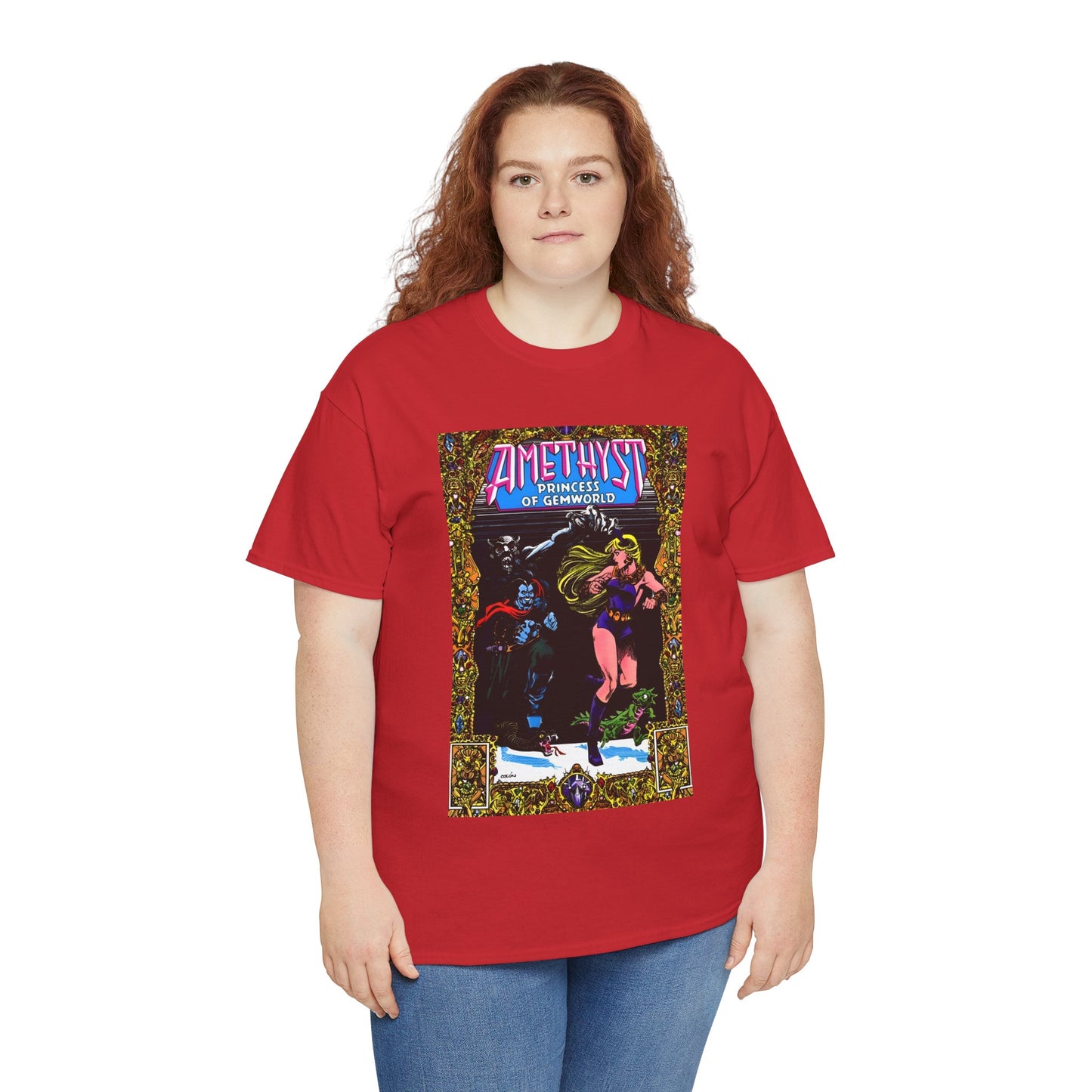 Amethyst Princess of Gemworld T-Shirt - Ernie Colon Art - Bejeweled Cover - Dark Opal - DC Comics