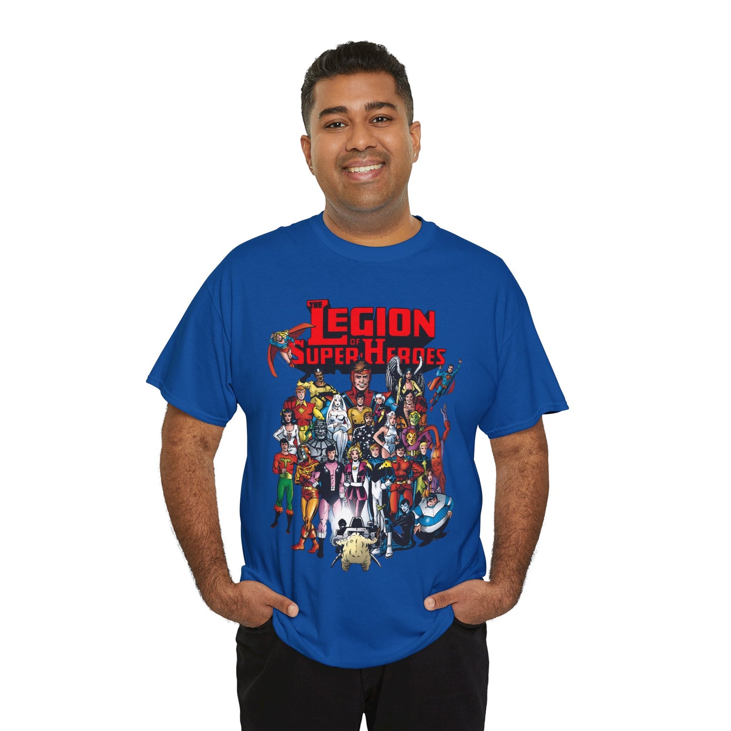 Legion of Super-Heroes T-Shirt - #300 Cover Art - Cosmic Boy, Saturn Girl, Superboy, Wildfire, Mon-El, Dream Girl, Brainiac 5, Supergirl - DC Comics