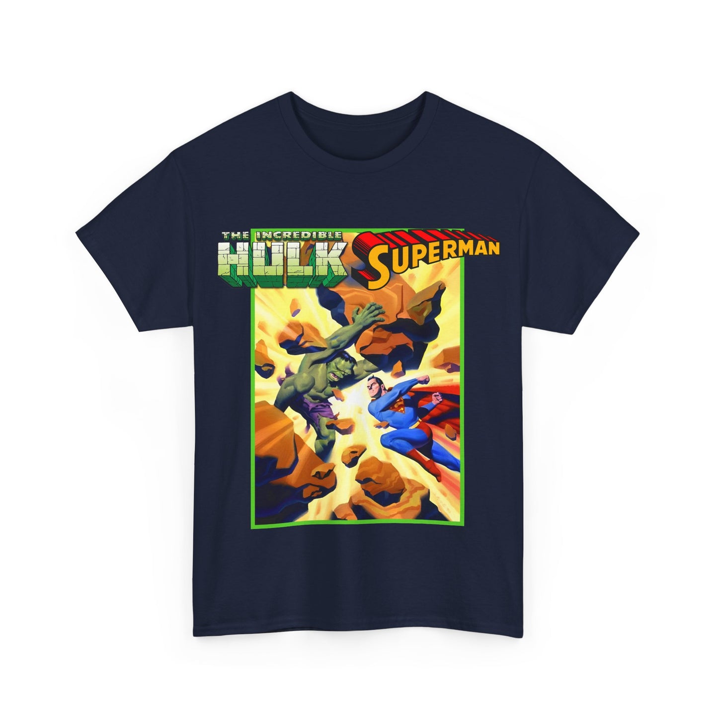 Incredible Hulk Vs Superman T-Shirt - Amazing Steve Rude Art - DC Comics & Marvel 90s Crossover - Bruce Banner, Clark Kent
