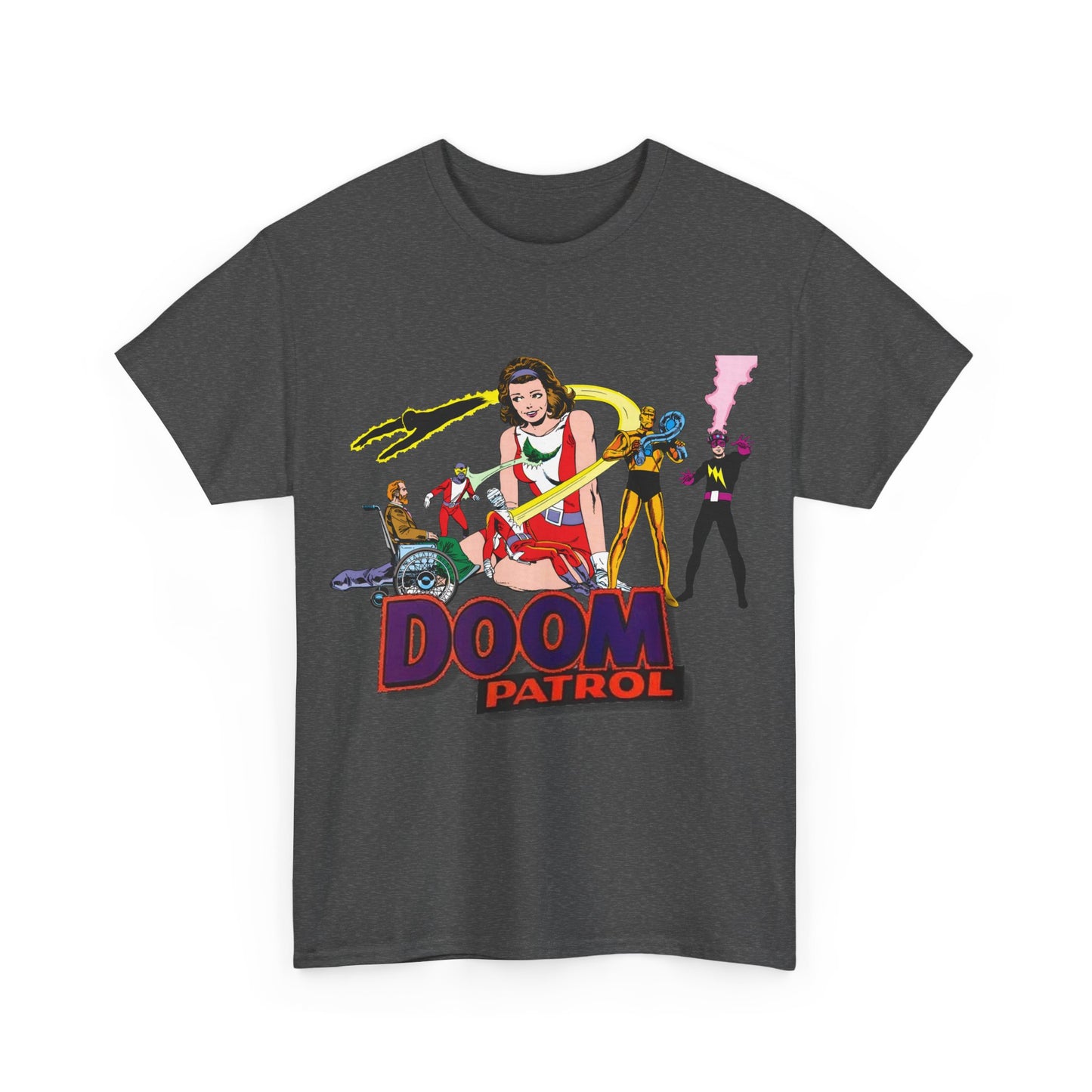 Doom Patrol T-Shirt - John Byrne Art - DC Comics Who's Who Art - Beast Boy, Robotman, Mento, Elasti-Girl, Negative Man, The Chief