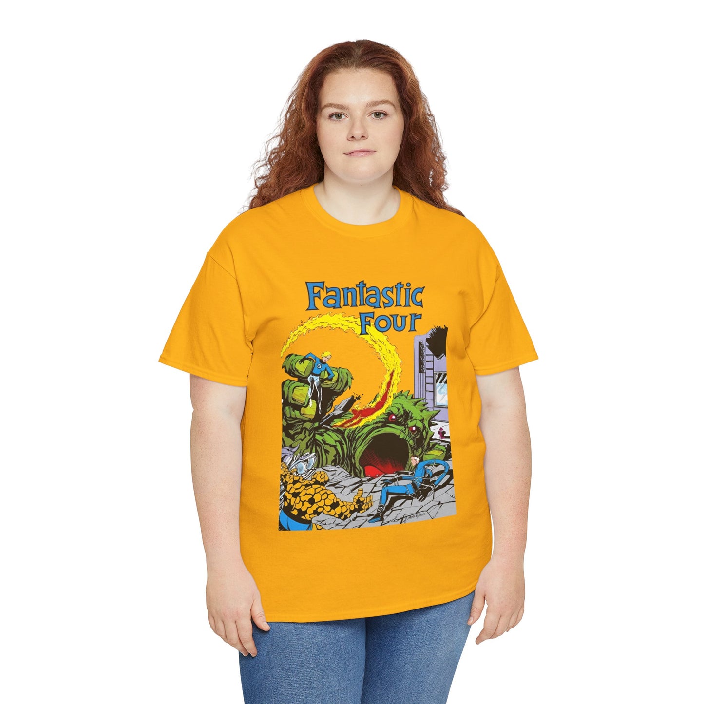 Fantastic Four T-Shirt - John Byrne Art - Cover to Issue #1 - Reed Richards, Invisible Woman, Human Torch, The Thing - Marvel Comics