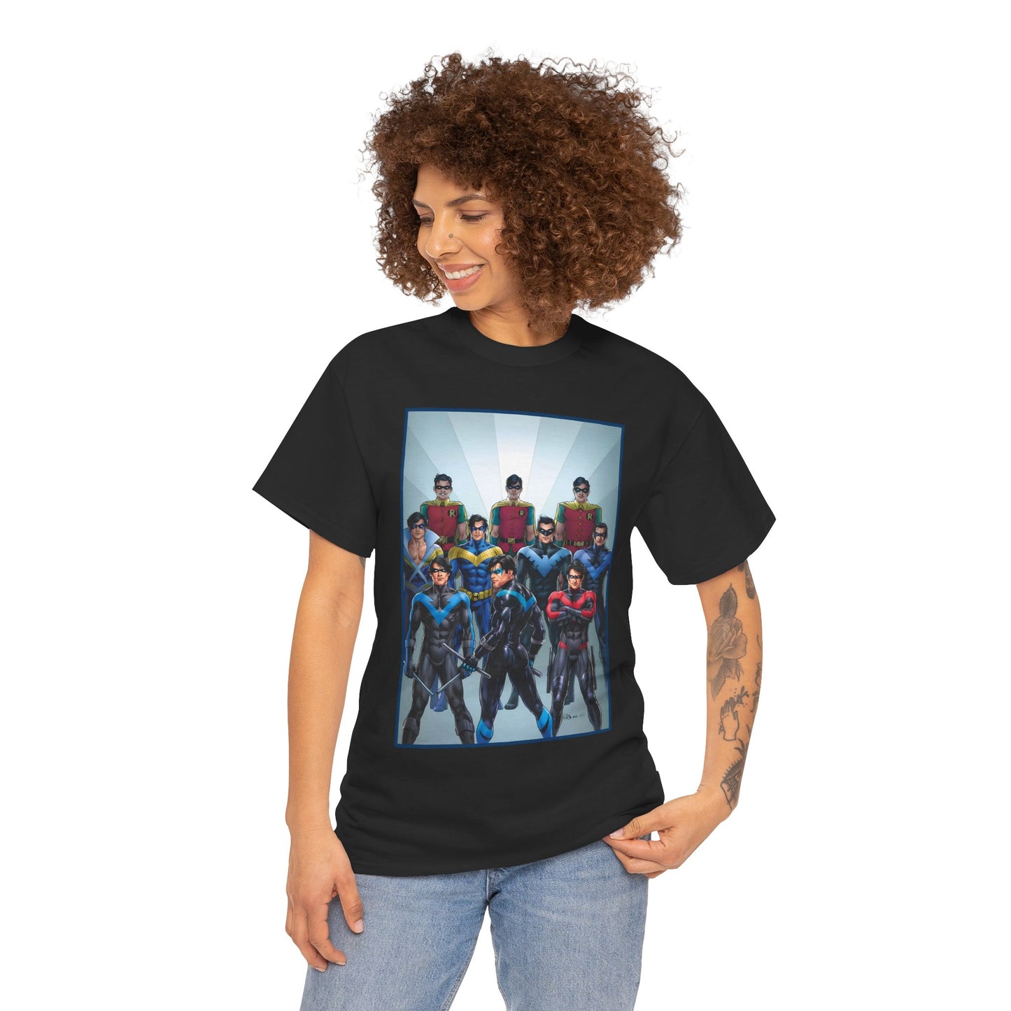 Nightwing Through the Ages T-Shirt - Nicola Scott Art - Dick Grayson, Robin the Boy Wonder - Batman Sidekick - New Teen Titans Leader - DC Comics