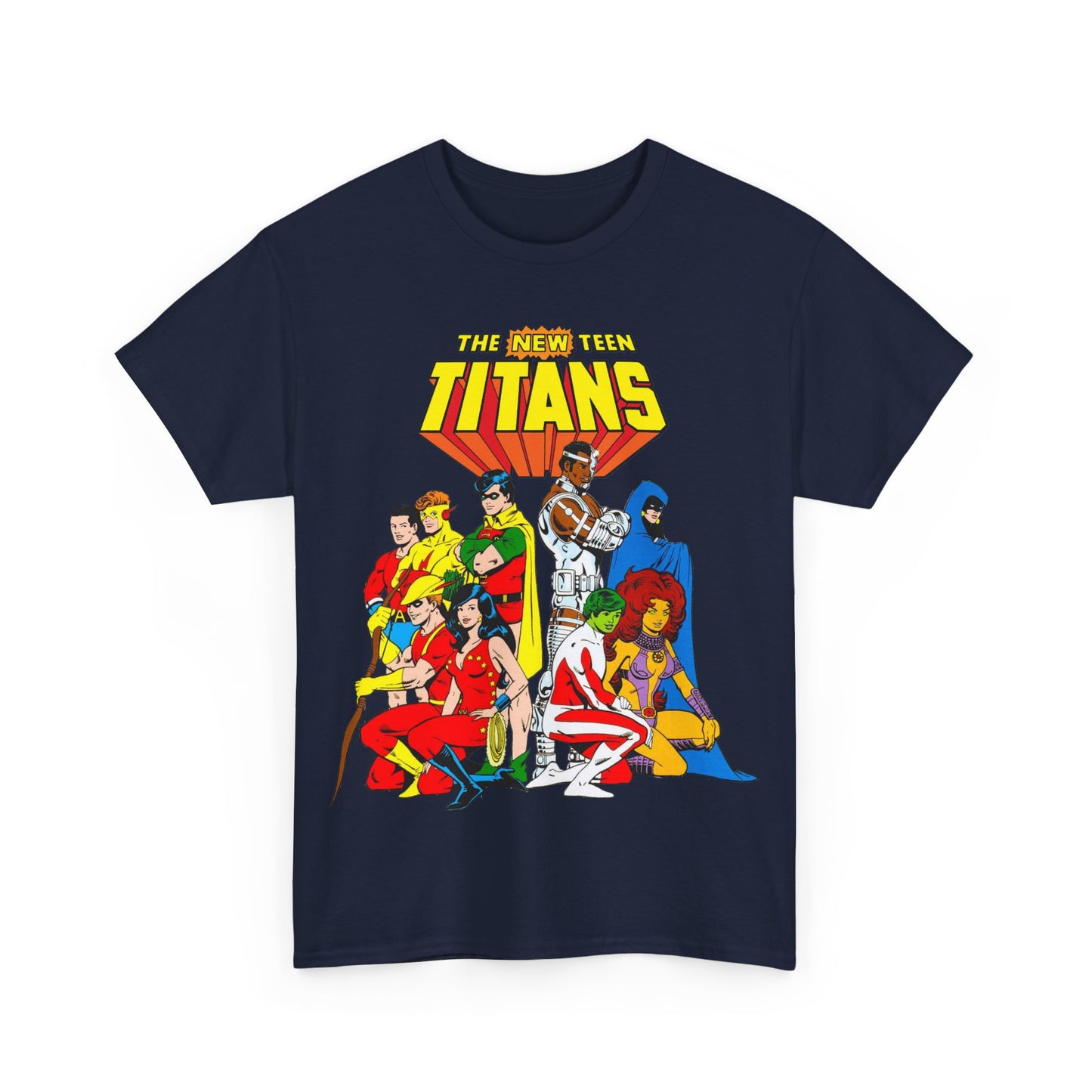 New Teen Titans T-Shirt - George Perez Art - Robin, Wonder Girl, Starfire, Raven, Cyborg, Speedy, Aqualad - DC Comics