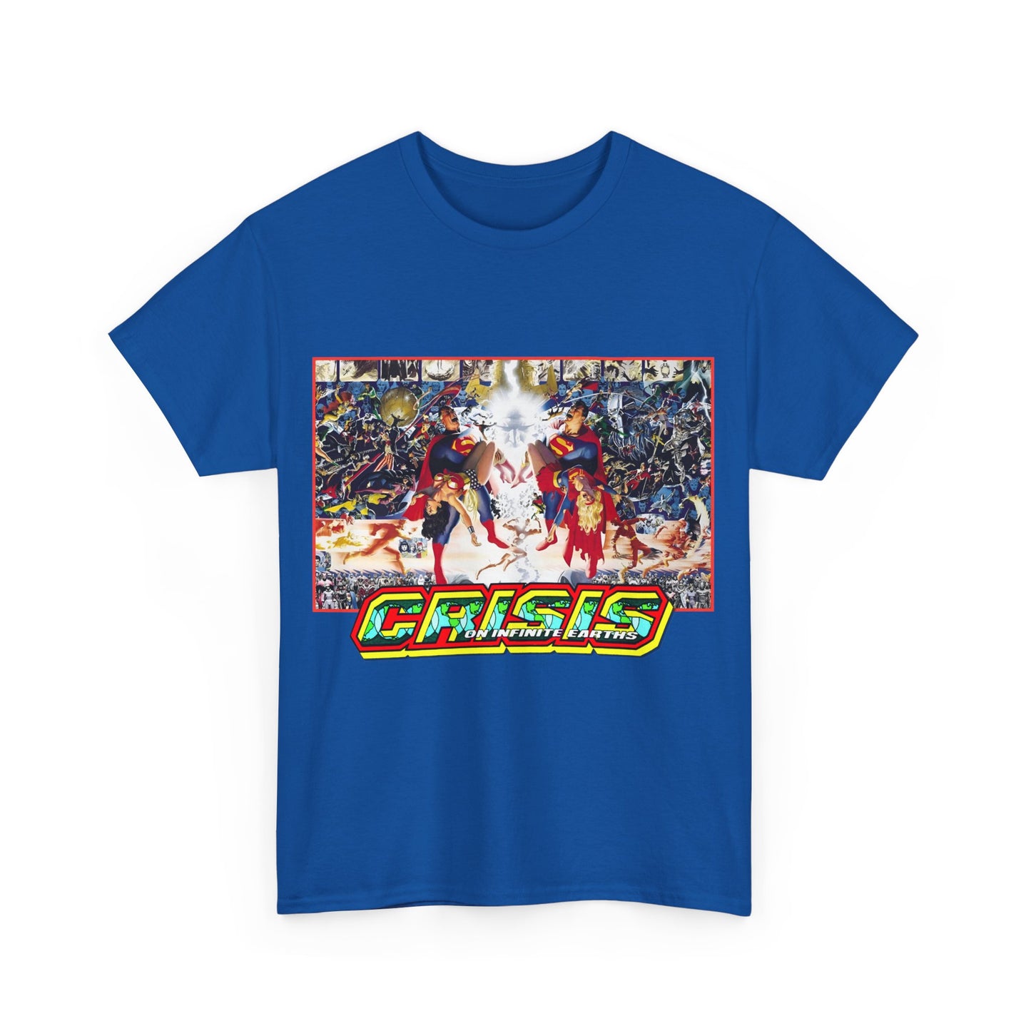 Crisis on Infinite Earths T-Shirt - Alex Ross & George Perez Art - Superman, Wonder Woman, Supergirl, Flash, Monitor, Anti-Monitor - DC Comics