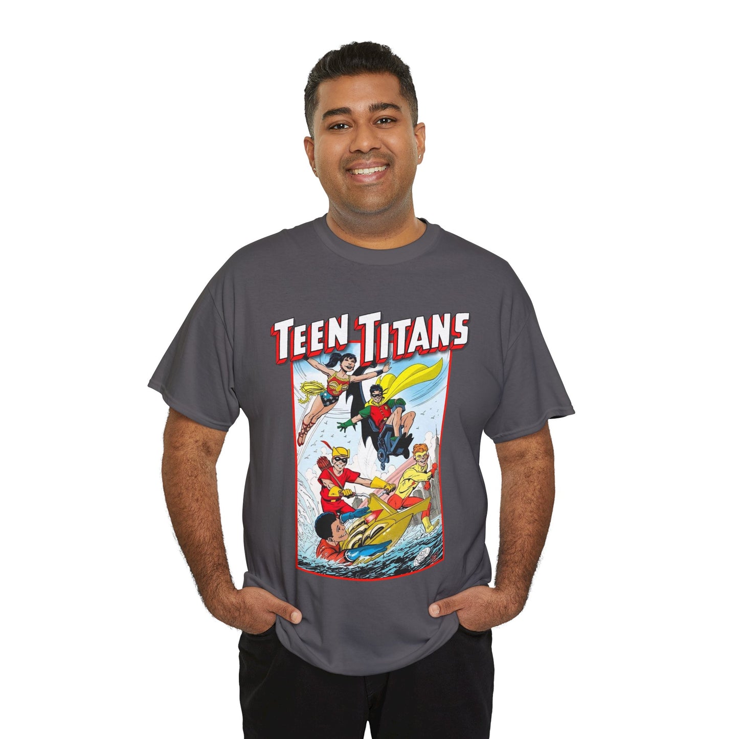 Teen Titans T-Shirt - John Byrne Art - Robin, Wonder Girl, Kid Flash, Speedy, Aqualad - DC Comics