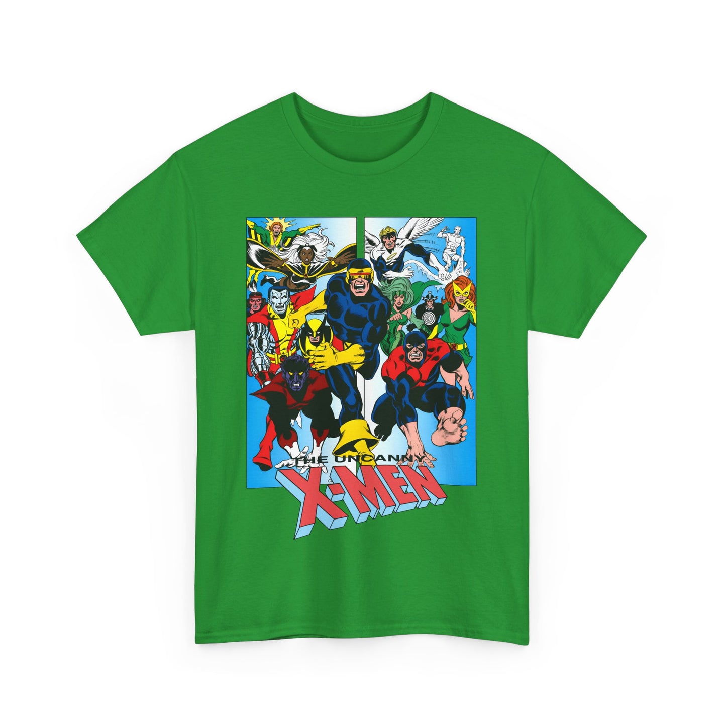 Uncanny X-Men T-Shirt - Classic Dave Cockrum Art - Popular Marvel Comics Series - Wolverine, Storm, Cyclops, Nightcrawler, Jean Grey, Iceman, Banshee, Beast