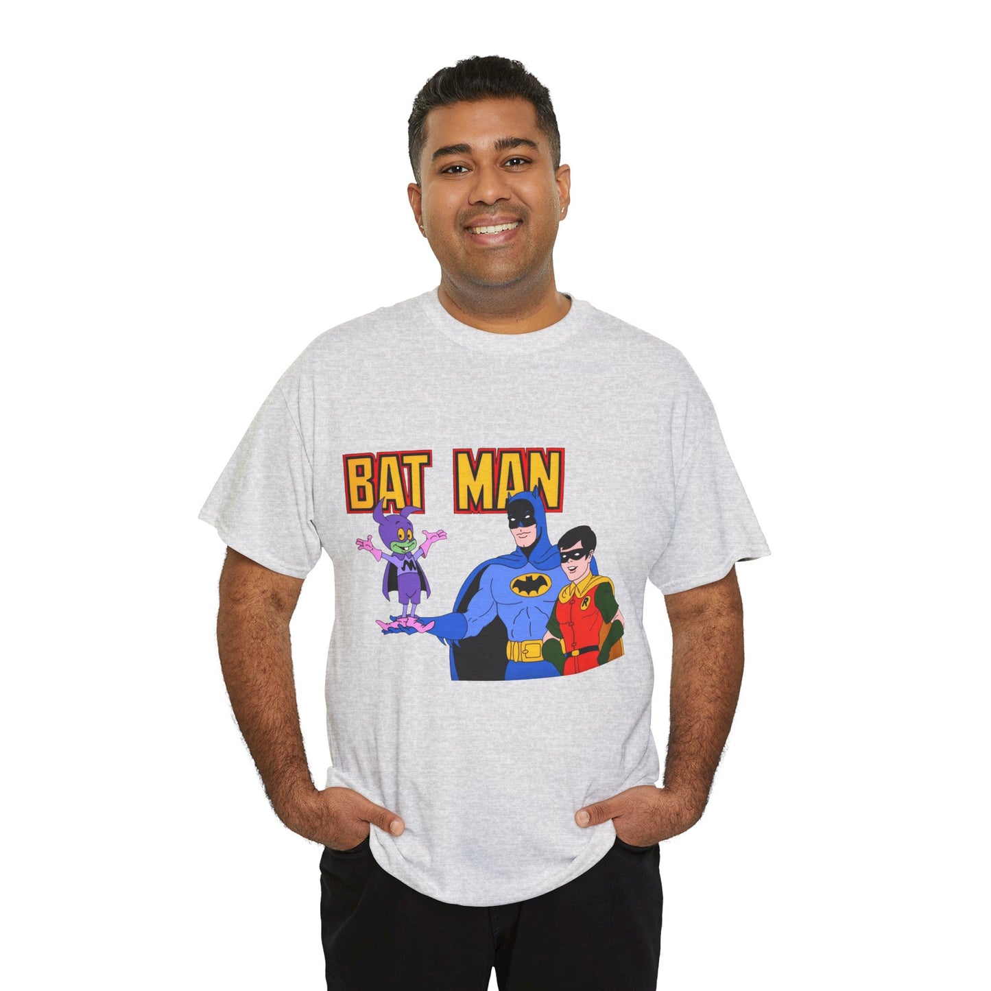Batman, Robin & Bat-Mite T-Shirt - The New Adventures of Batman - 1970s Filmation DC Cartoon Series - Animated Dark Knight Detective