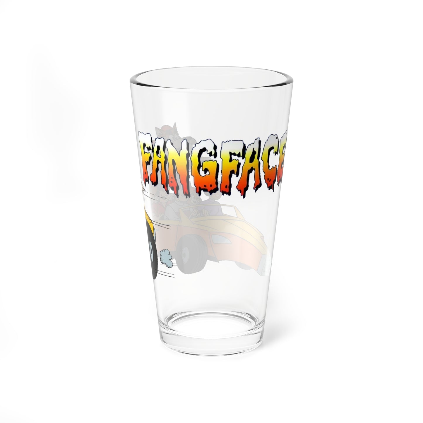 Fangface Pint Glass, 16oz - Ruby-Spears Saturday Morning Cartoon - Puggsy, Biff