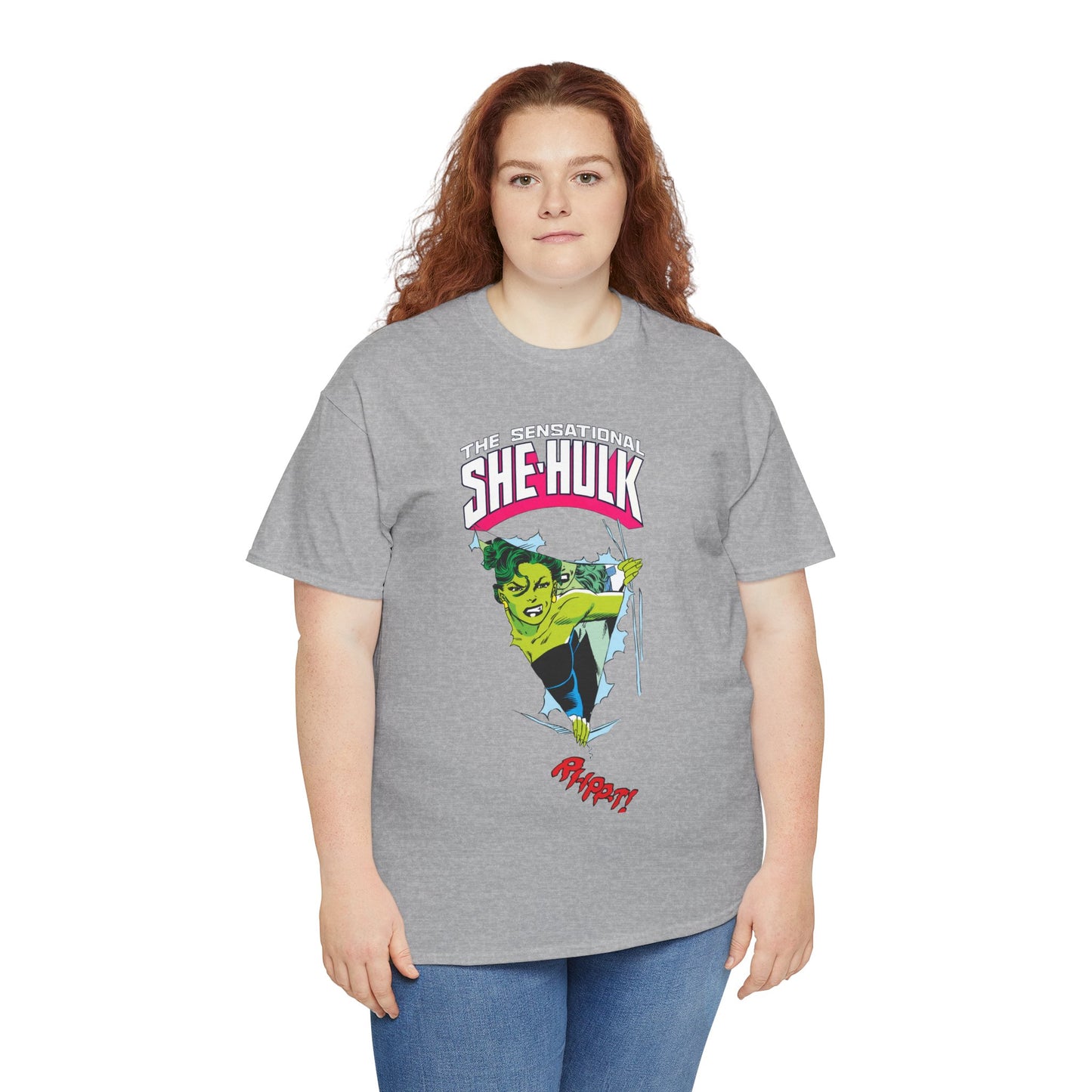 Sensational She-Hulk T-Shirt - John Byrne Art - Marvel Comics - Jennifer Walters - Ripping Through the Shirt - Fourth Wall