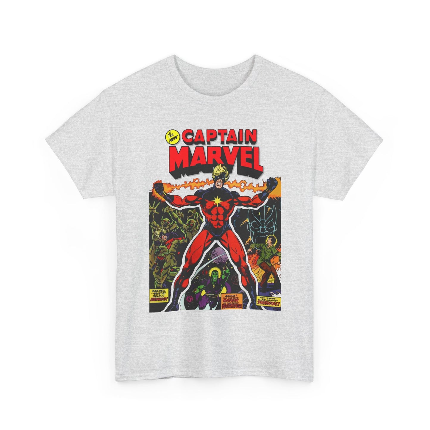 Captain Marvel T-Shirt - Jim Starlin Art - Thanos - Drax the Destroyer - Issue #32 Cover Art