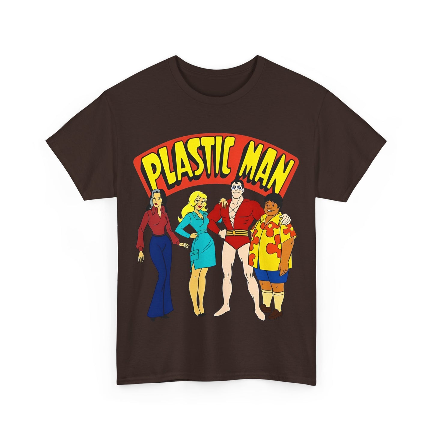 Plastic Man T-Shirt - Penny, Hula-Hula - Ruby-Spears Saturday Morning Cartoon 1980s - DC Comics Character