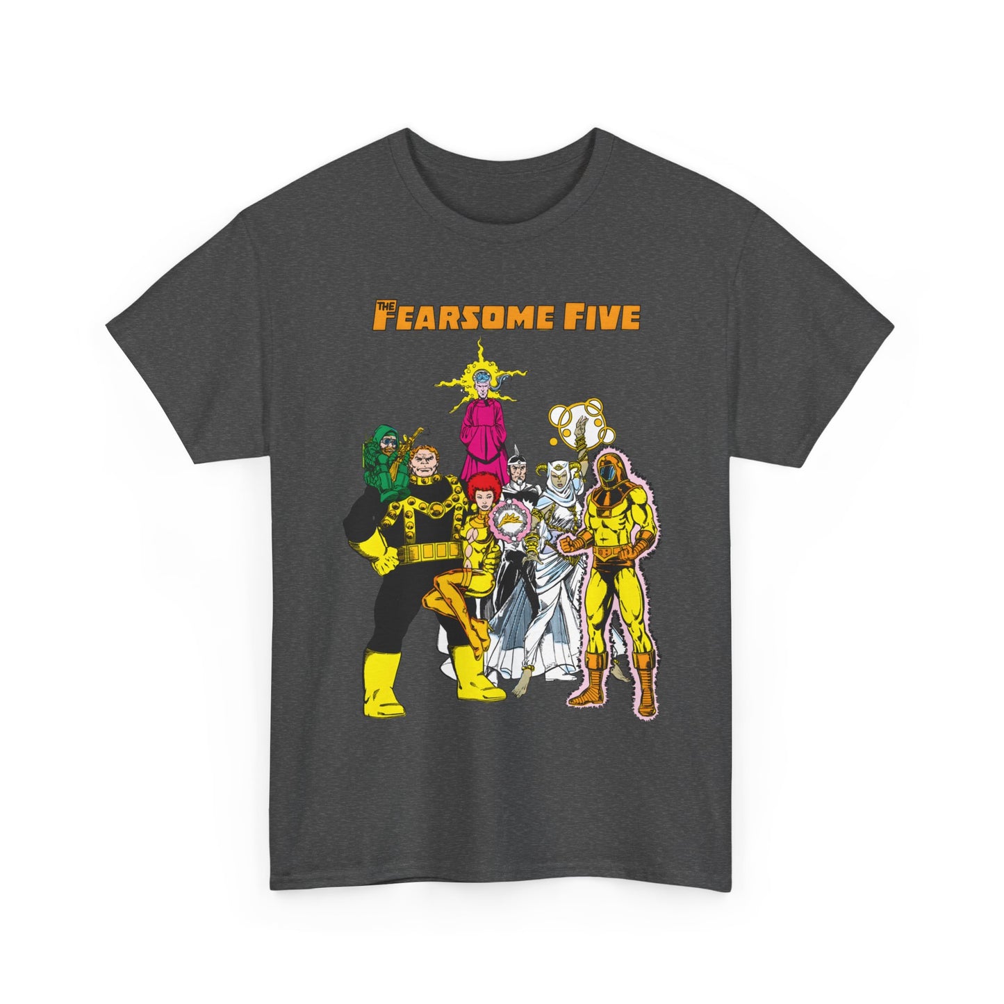 Fearsome Five T-Shirt - George Perez Art - Dr Light, Shimmer, Mammoth, Gizmo, Psimon, Jinx, Neutron - Who's Who Art - DC Comics