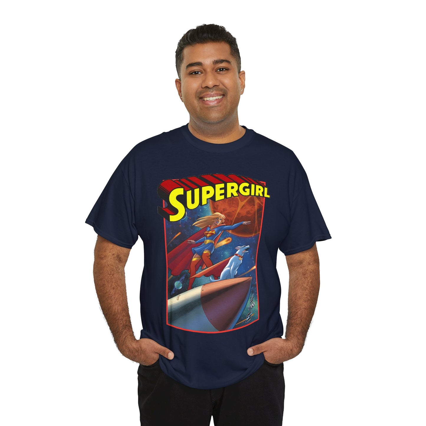 Supergirl & Krypto T-Shirt - Amanda Conner Art - Kara from Krypton - Superman's Pet Superdog - DC Comics
