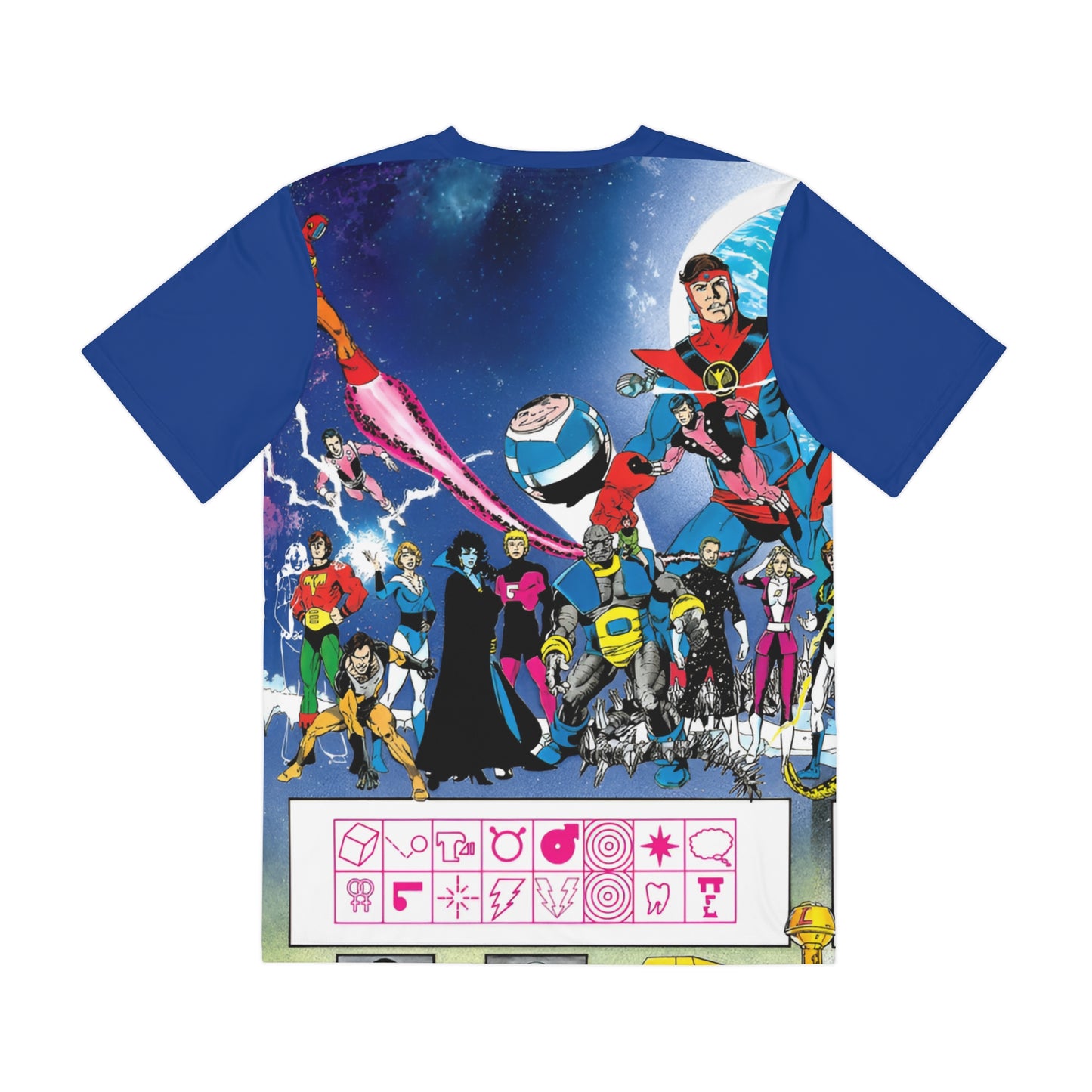 Legion of Super-Heroes Wrap-Around Polyester Tee (All-Over Print) - George Perez Art - History of the DC Universe - DC Comics