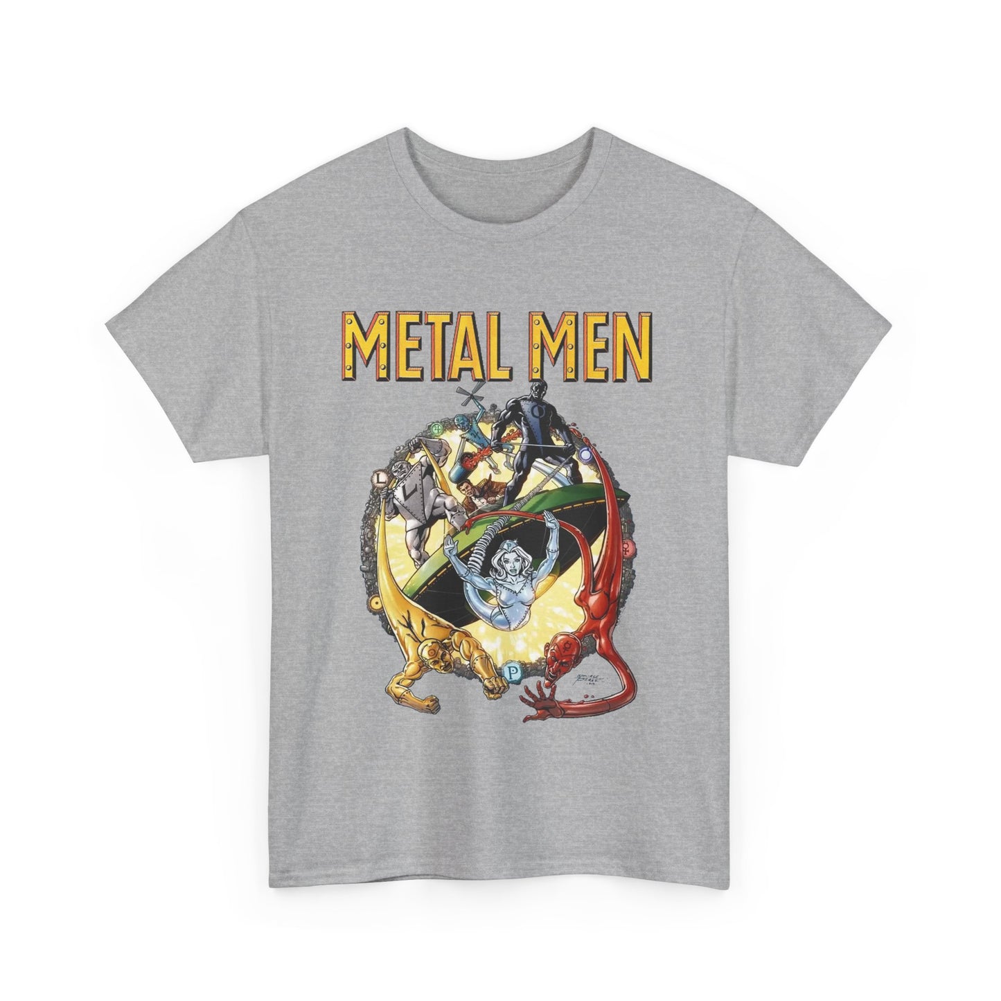 Metal Men T-Shirt - George Perez Art - DC Comics - Classic Silver Age Team - Mercury, Iron, Tin, Gold