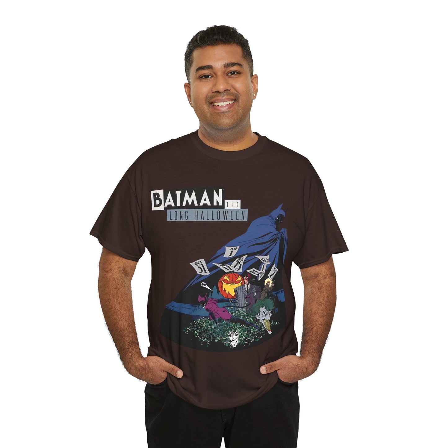Batman The Long Halloween T-Shirt - Stunning Tim Sale Art - Joker, Catwoman, Two-Face, Poison Ivy, Commissioner Gordon - DC Comics - Classic Story