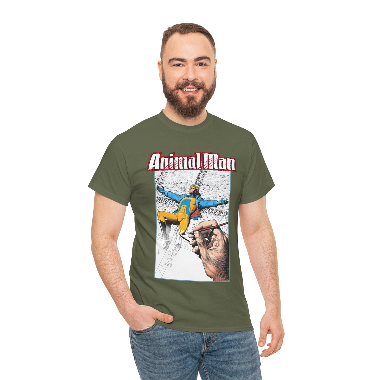 Animal Man T-Shirt - Brian Bolland Art - Buddy Baker - DC Comics, Vertigo Comics 1980s Series - Grant Morrison Stories