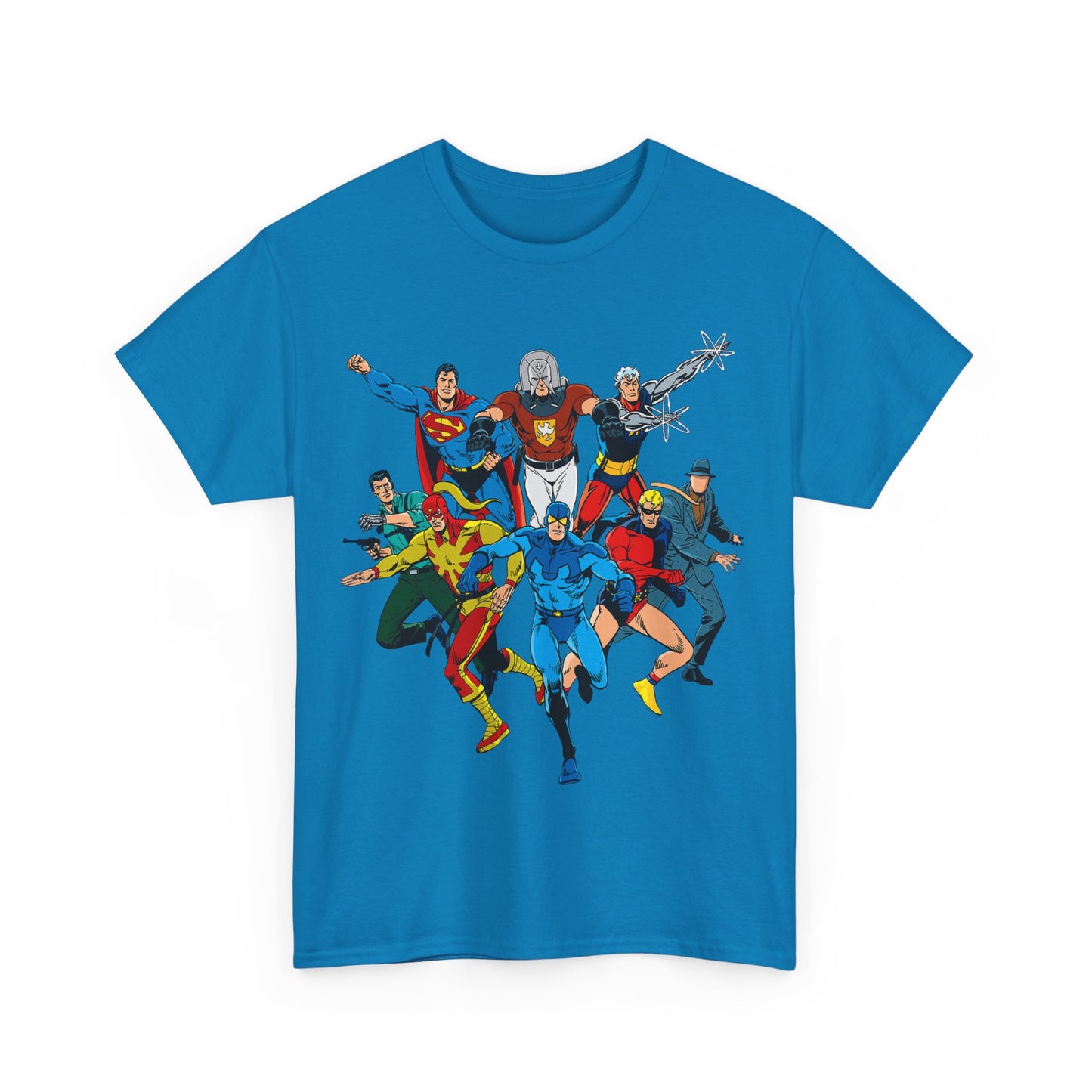 Charlton Characters T-Shirt - DC Comics - Captain Atom, Peacemaker, The Question, Blue Beetle, Judomaster