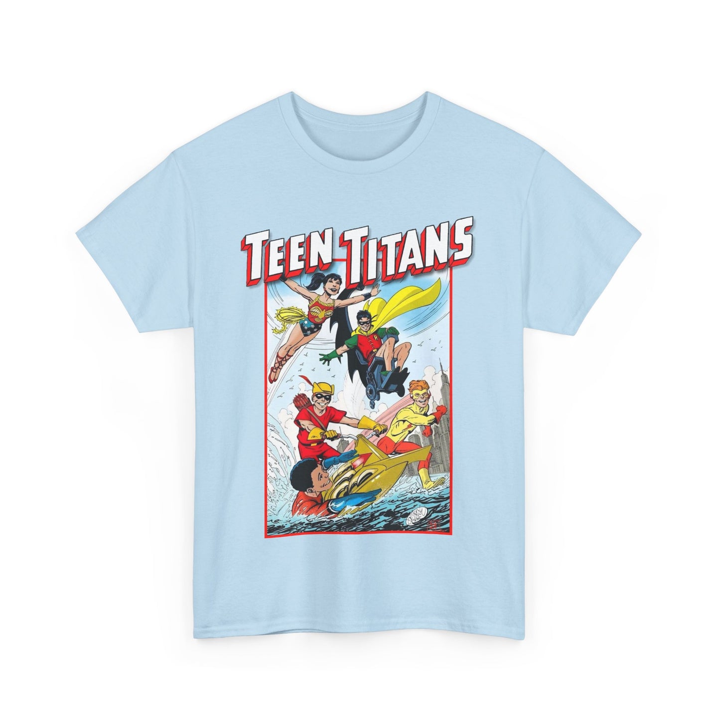 Teen Titans T-Shirt - John Byrne Art - Robin, Wonder Girl, Kid Flash, Speedy, Aqualad - DC Comics