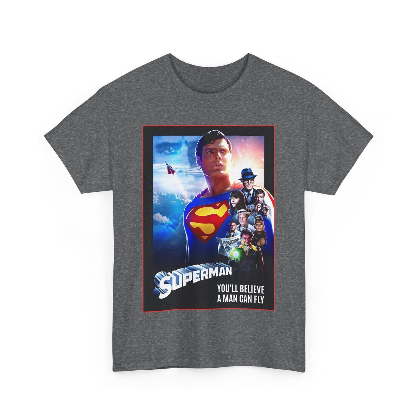 Superman The Movie T-Shirt - Christopher Reeve, Gene Hackman, Margot Kidder - Beloved 1970s Warner Brothers Movie - Krypton, Smallville, Metropolis - DC Comics