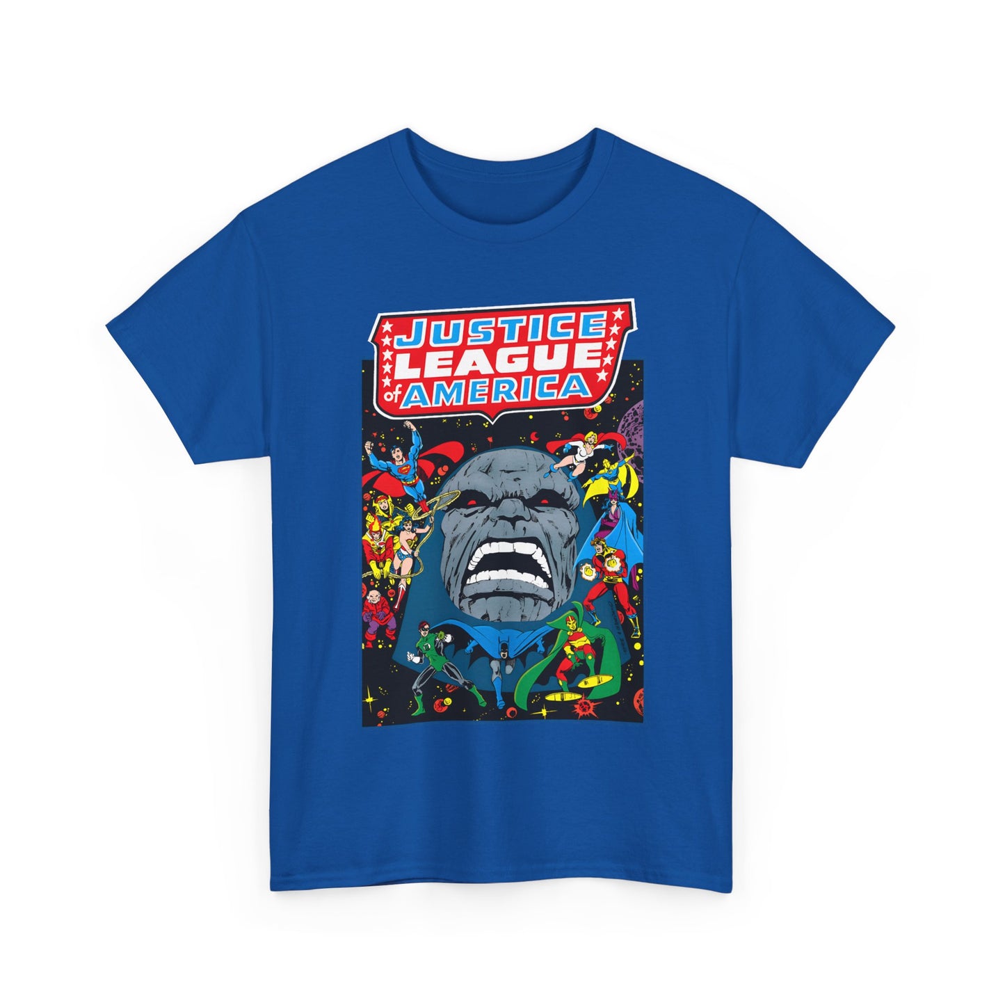 Justice League of America T-Shirt - George Perez Art - JLA/JSA/New Gods Crossover - Darkseid, Orion, Mr Miracle, Huntress, Firestorm, Dr Fate - DC Comics