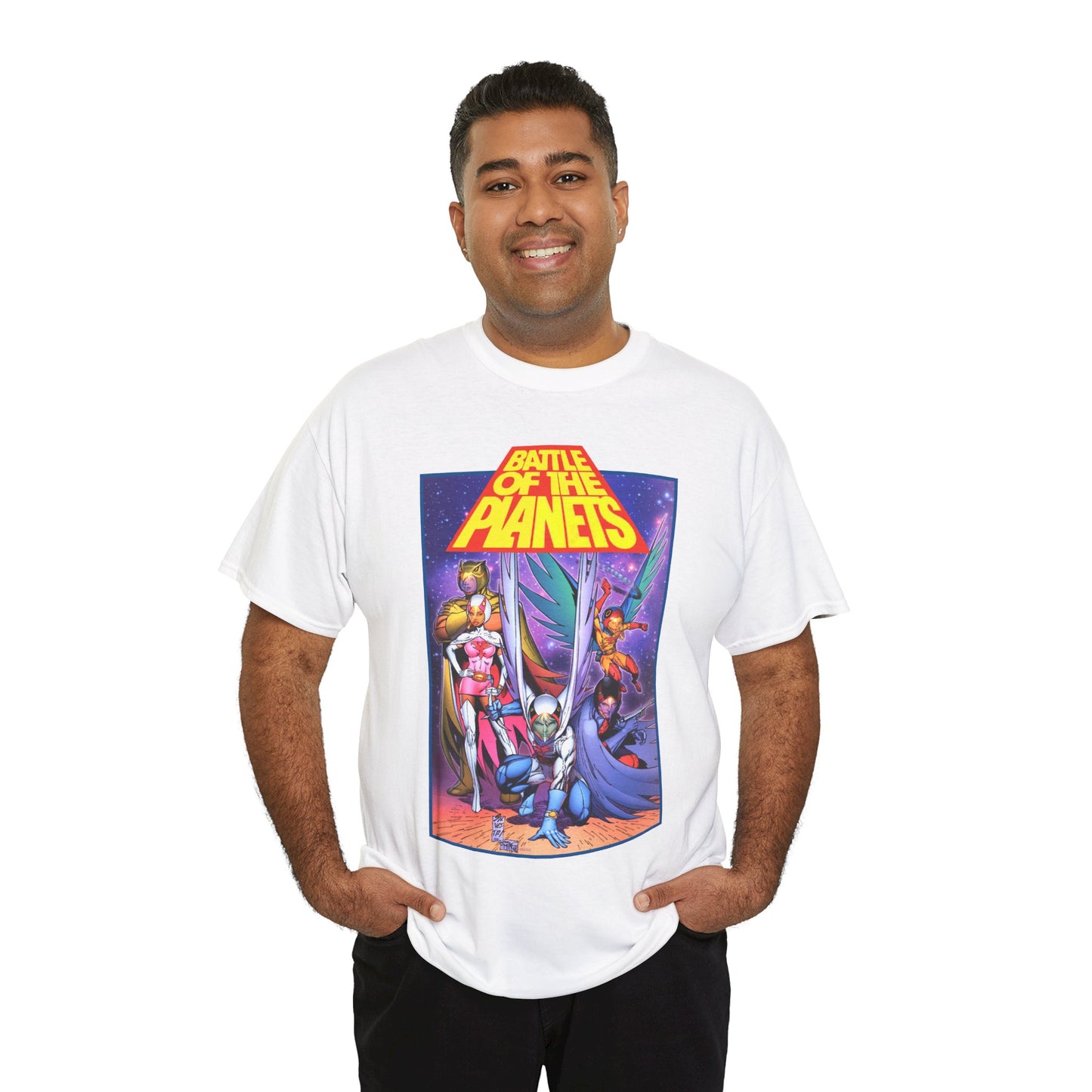 Battle of the Planets T-Shirt - Marc Silvestri Art - G-Force - Popular Gatchaman Cartoon - Mark, Jason, Princess, Keyop, and Tiny