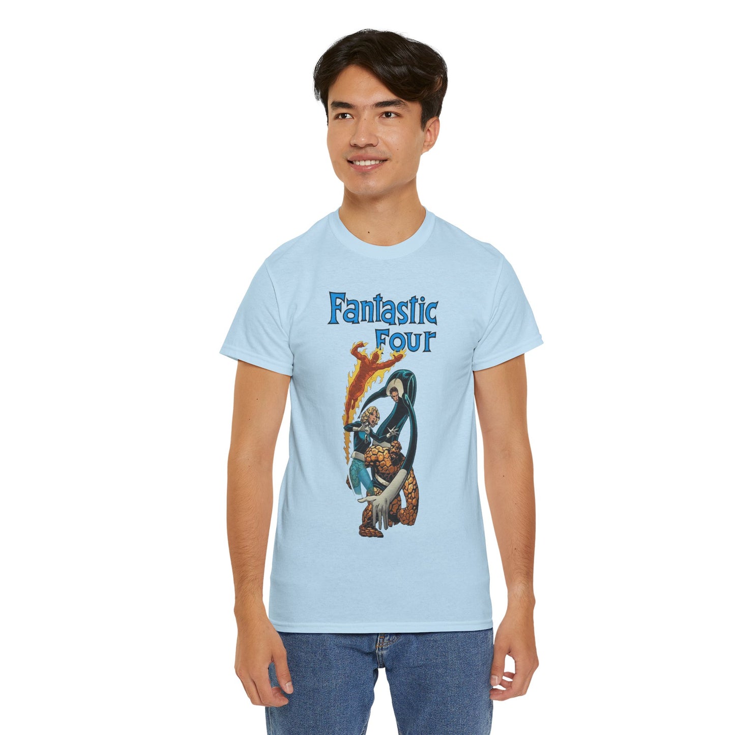 Fantastic Four T-Shirt - John Byrne Art - Invisible Woman, Reed Richards, The Thing, Human Torch - Marvel Comics