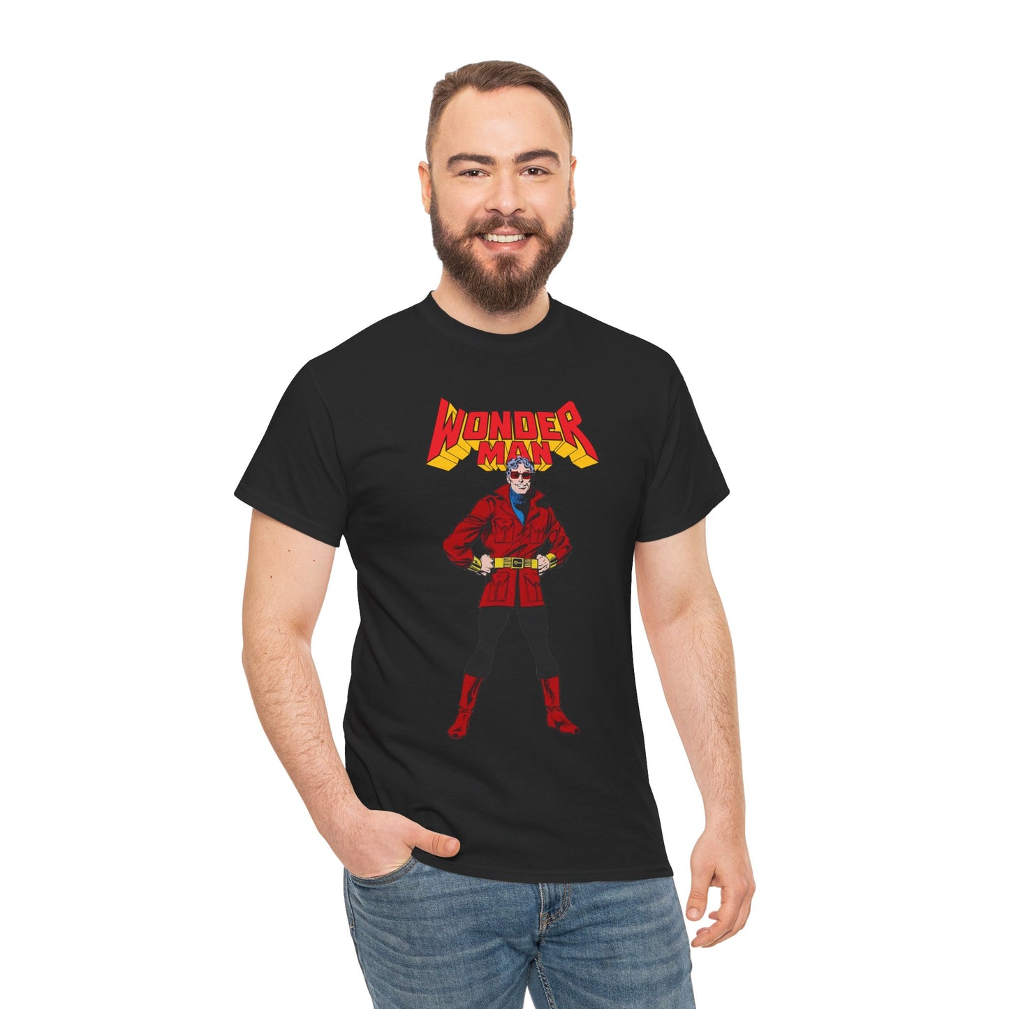 Wonder Man T-Shirt - George Perez Art - West Coast Avengers - Marvel Comics - Simon Williams - Safari Jacket Look