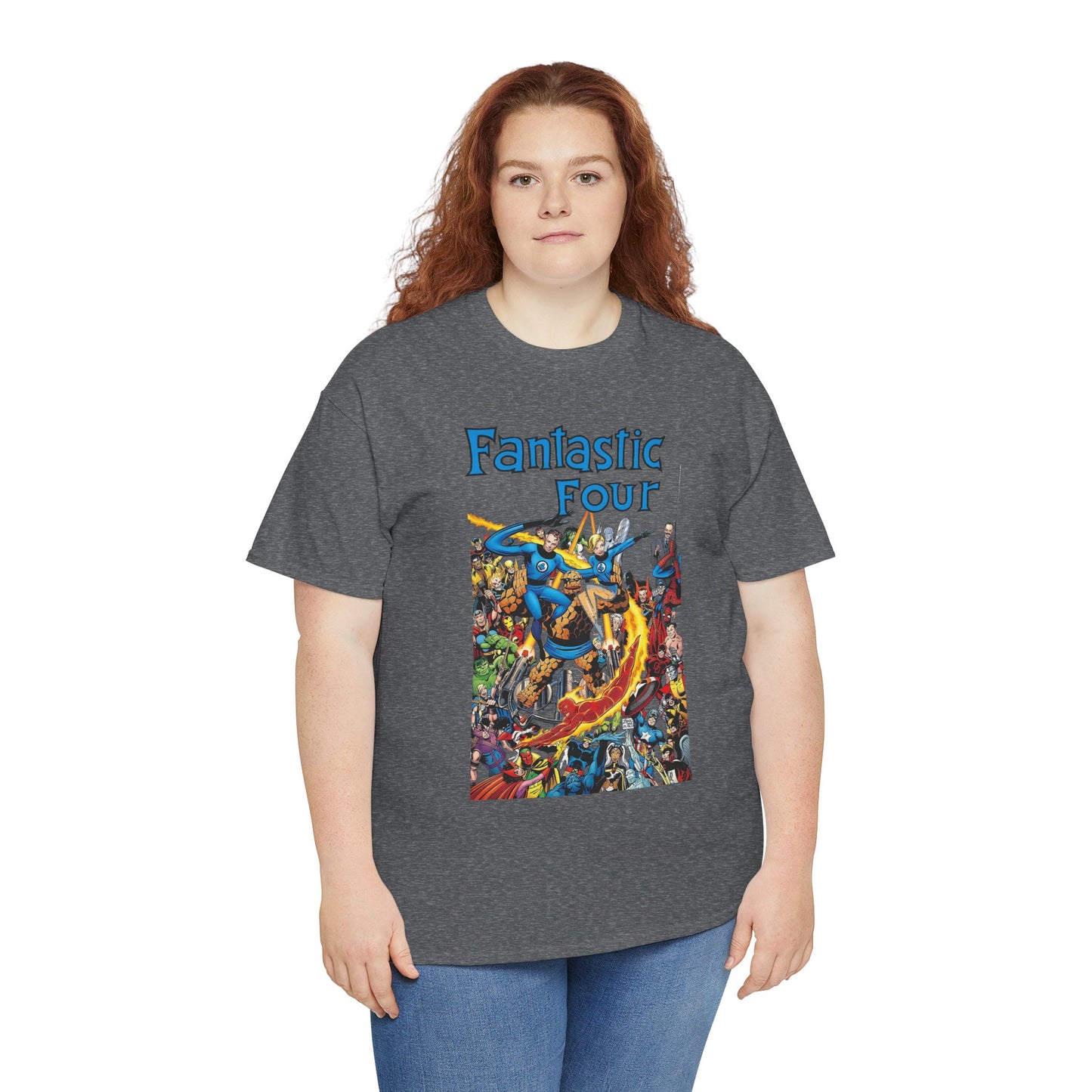 Fantastic Four T-Shirt - Classic John Byrne Art - Popular Marvel Comics Characters - Human Torch, The Thing, Invisible Woman, Reed Richards - 2025 MCU Movie