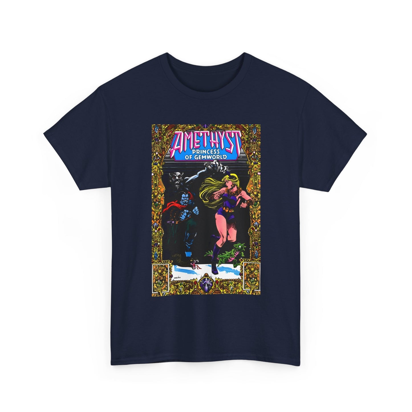 Amethyst Princess of Gemworld T-Shirt - Ernie Colon Art - Bejeweled Cover - Dark Opal - DC Comics