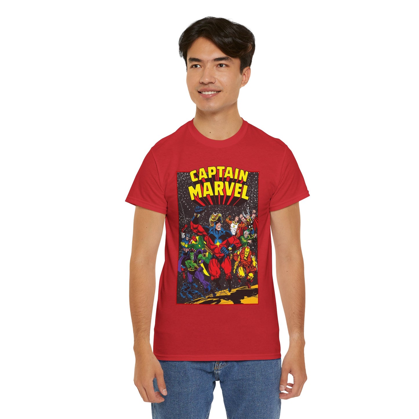 Captain Marvel T-Shirt - Marvel Comics - Jim Starlin Art - Mar-Vell - Kree - Cosmic Hero