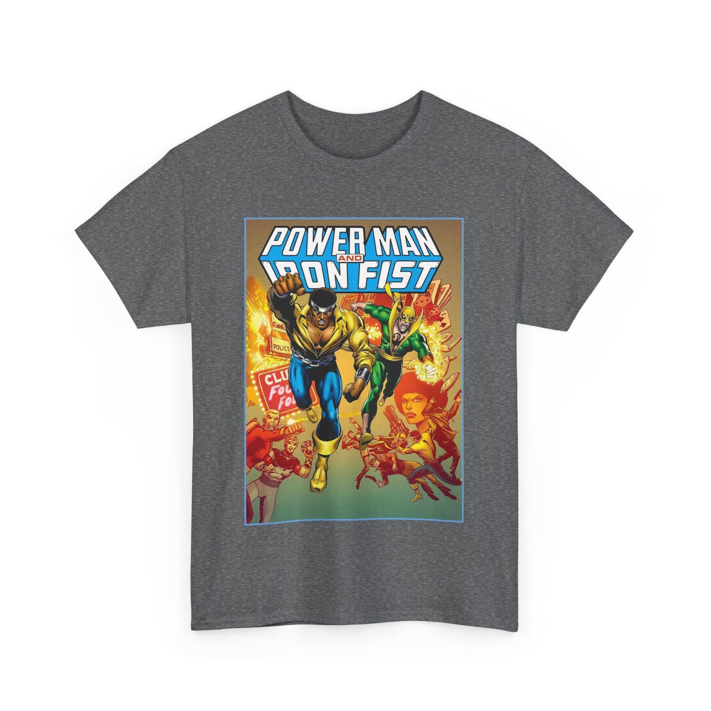 Power Man & Iron Fist T-Shirt - Luke Cage & Danny Rand - Popular Marvel Comics 1970s Series - Heroes for Hire - Great Retro Art