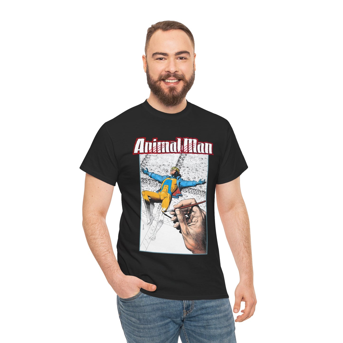 Animal Man T-Shirt - Brian Bolland Art - Buddy Baker - DC Comics, Vertigo Comics 1980s Series - Grant Morrison Stories