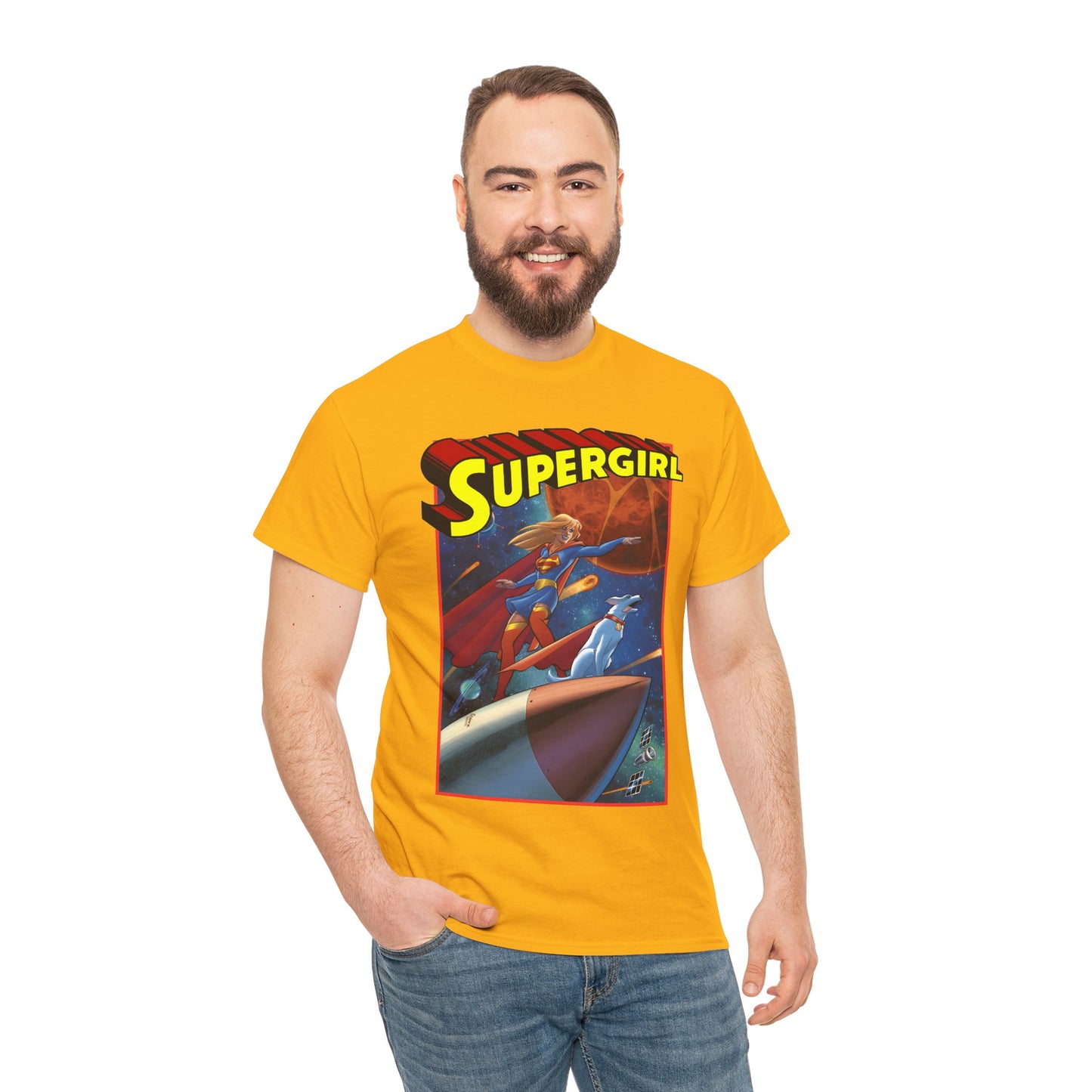 Supergirl & Krypto T-Shirt - Amanda Conner Art - Kara from Krypton - Superman's Pet Superdog - DC Comics
