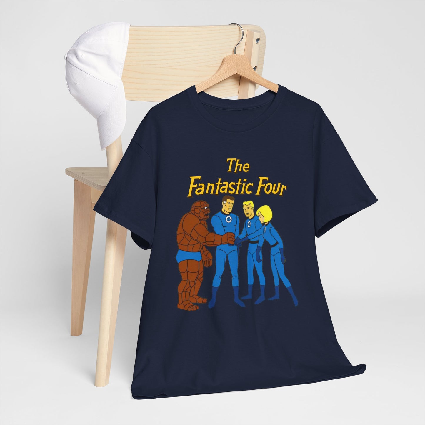 Fantastic Four T-Shirt - Hanna-Barbera 1960s Cartoon - Human Torch, The Thing, Invisible Woman - Marvel Comics