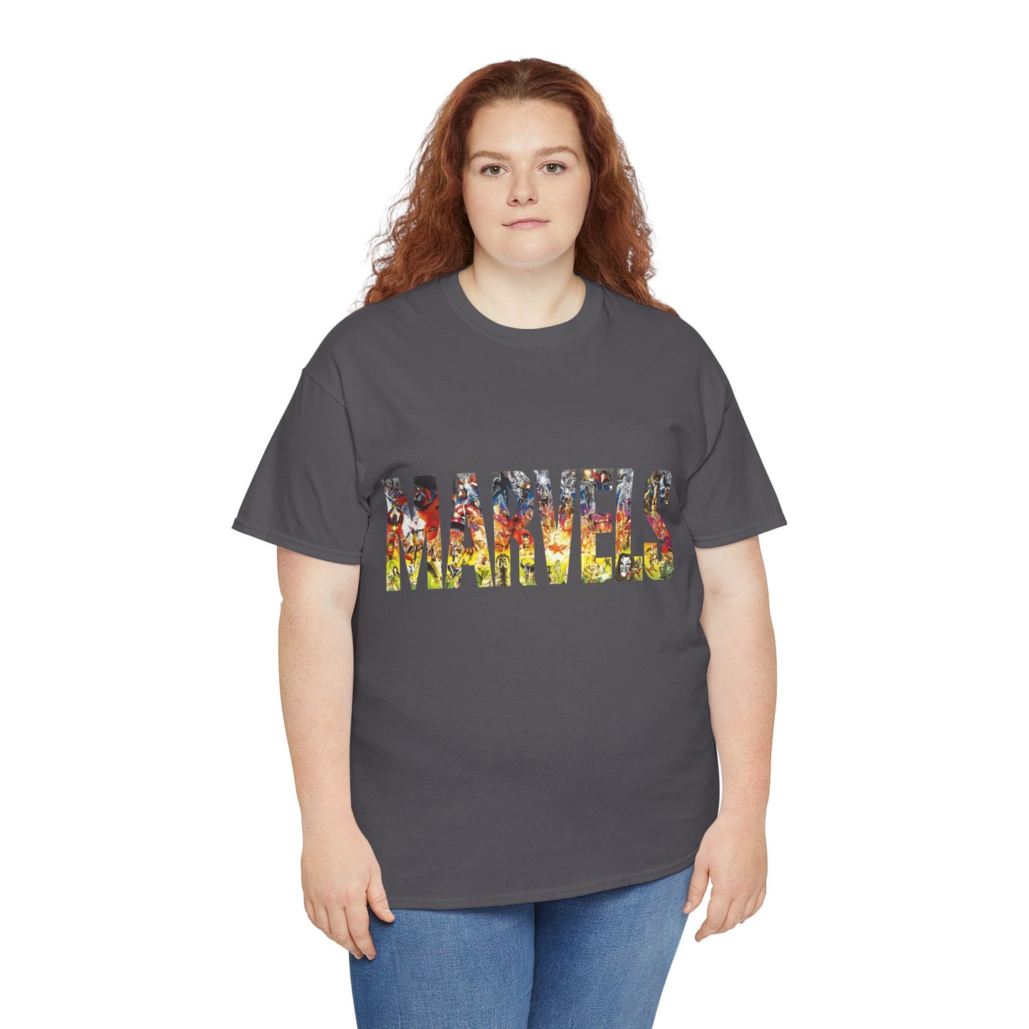 Marvels T-Shirt - Alex Ross Art from the popular Kurt Busiek Story - Spider-Man, Fantastic Four, X-Men, Hulk, Captain America, Thor, Iron Man - Marvel Comics