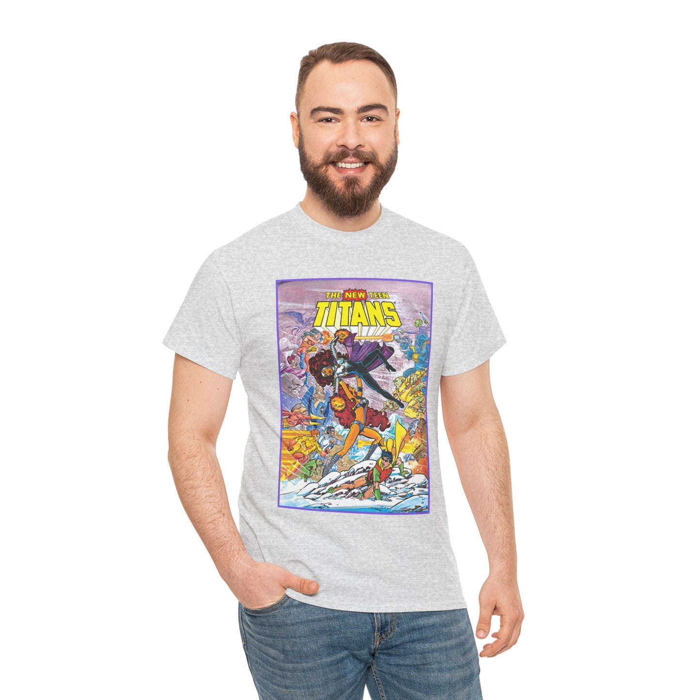 New Teen Titans T-Shirt - George Perez Art - Starfire Vs Blackfire - Omega Man - Annual #1 Cover - DC Comics